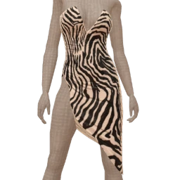 Front Row Zebra Print Luxe Wet Look Dress