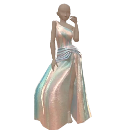 Ikon Elite Gala Blue Liquid Iridescent Dress