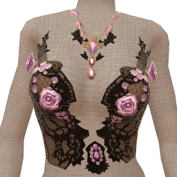 Ikon Elite Black Lace Silk Flower Top