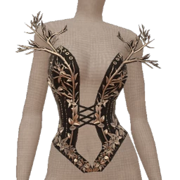 Ikon Elite Black And Silver Glam Branches Top