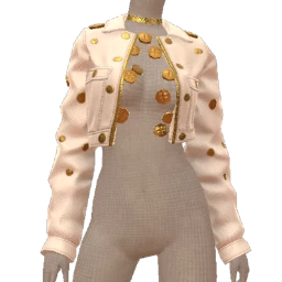 Ikon Elite White Denim Gold Coin Jacket