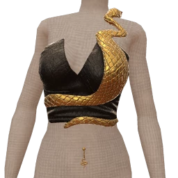Ikon Elite Black Leather Gold Snake Top