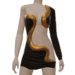 Ikon Elite Gold Jewel Snake Cut Out Dress