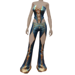 Ikon Elite Blue Snake Nip-Waist Corset Outfit