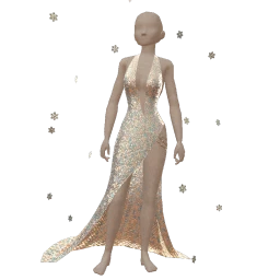 Ikon Elite Pixel Silver Snow Long Dress