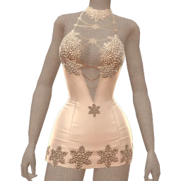 Ikon Elite Glitter Cream Snow Chain Dress