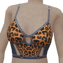 Ikon Elite Blue Denim Leopard Top