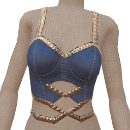 Ikon Elite Blue Denim Sparkle Corset