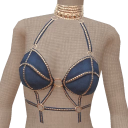 Ikon Elite Denim Sparkle Cut-Out Top