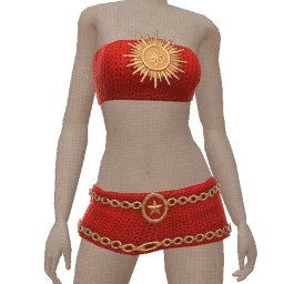 Ikon Elite Cherry Red Chrochet Sun Goddess Outfit