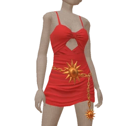 Ikon Elite Cherry Red Ruched Sun Goddess Dress