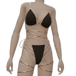 Ikon Elite Black And Silver Strap Bikini