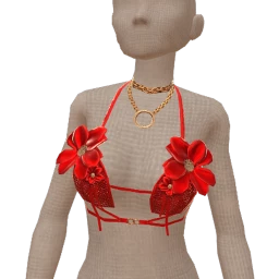 Ikon Elite Red Crochet Floral Top