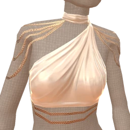 Ikon Elite Glow White Chain Satin Top