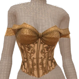 La Haute Couture Glitter Gold Lace Corset