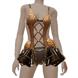 Ikon Elite Black And Bronze Shell Pearl Dress