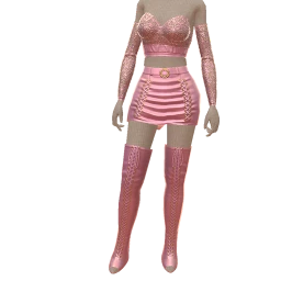 Ikon Elite Pink Floral Sparkle Satin Outfit