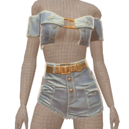 Ikon Elite Baby Blue Double Denim Mini Co-Ord