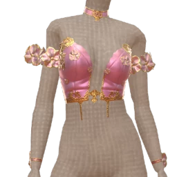 Ikon Elite Pink Bloom Sleeved Sparkle Top