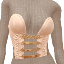 Ikon Elite White Denim Gold Chain Corset Top