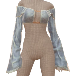 Ikon Elite Baby Blue Denim Off-Shoulder Crop Top