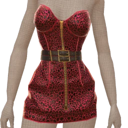 Ikon Elite Zippered Red Leopard Corset Dress