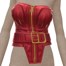Ikon Elite Zipped Belted Red Corset