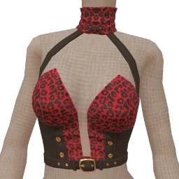 Ikon Elite Red Leopard Cropped Top With Belt