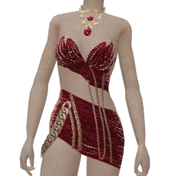 USAesthetics Burgundy Crystal Chain Co-Ord