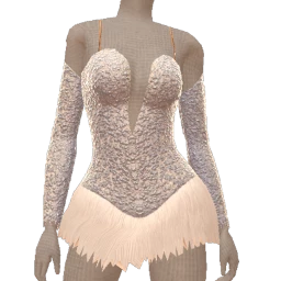 Ikon Elite Blue Ice Crystal Fur Dress