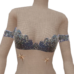 Ikon Elite Blue Glitter Knit Ruffle Top