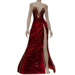Ikon Elite Red And Gold Glitter Split Gown