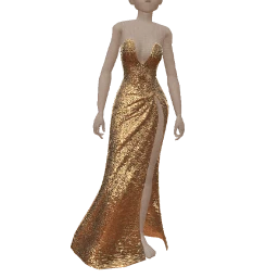 Ikon Elite Gold Crystal Side Split Gown