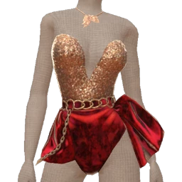 Ikon Elite Red Velvet Gold Glitter Outfit