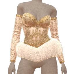 Ikon Elite Gold Sparkle White Fur Top