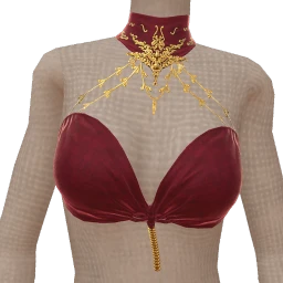 Ikon Elite Red Chiffon Gold Leaf Top