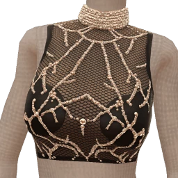 Ikon Elite Black Mesh Crystal Zebra Top