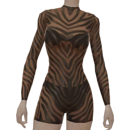 Ikon Elite Black Zebra Mesh Bodysuit