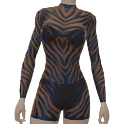 Ikon Elite Electric Blue Zebra Mesh Bodysuit