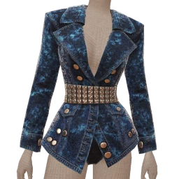 Ikon Elite Blue Denim Luxe Punk Jacket Dress