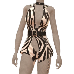Ikon Elite Black Zebra Cut-Out Playsuit