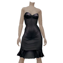 Delirious Black Peplum Satin Corset Midi Dress