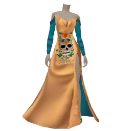 Ikon Day Of The Dead Golden Sleek Dress