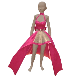 Ikon Fuchsia Long Train Mini Dress