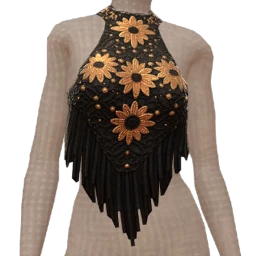 Ikon Beaded Black Bronze Halter Top