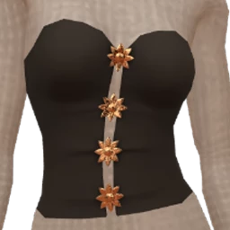 Ikon Black Bustier With Gold Flowers