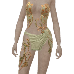 Ikon Chiffon Musty Green Cut-Out Outfit