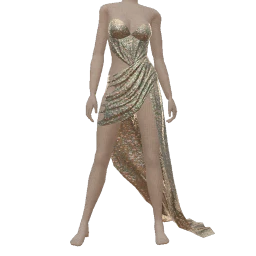 Ikon Silver Glam Draped Evening Dress