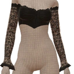 La Haute Couture Black Laced Cropped Top