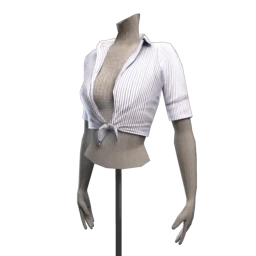 Striped Front Tie Shirt